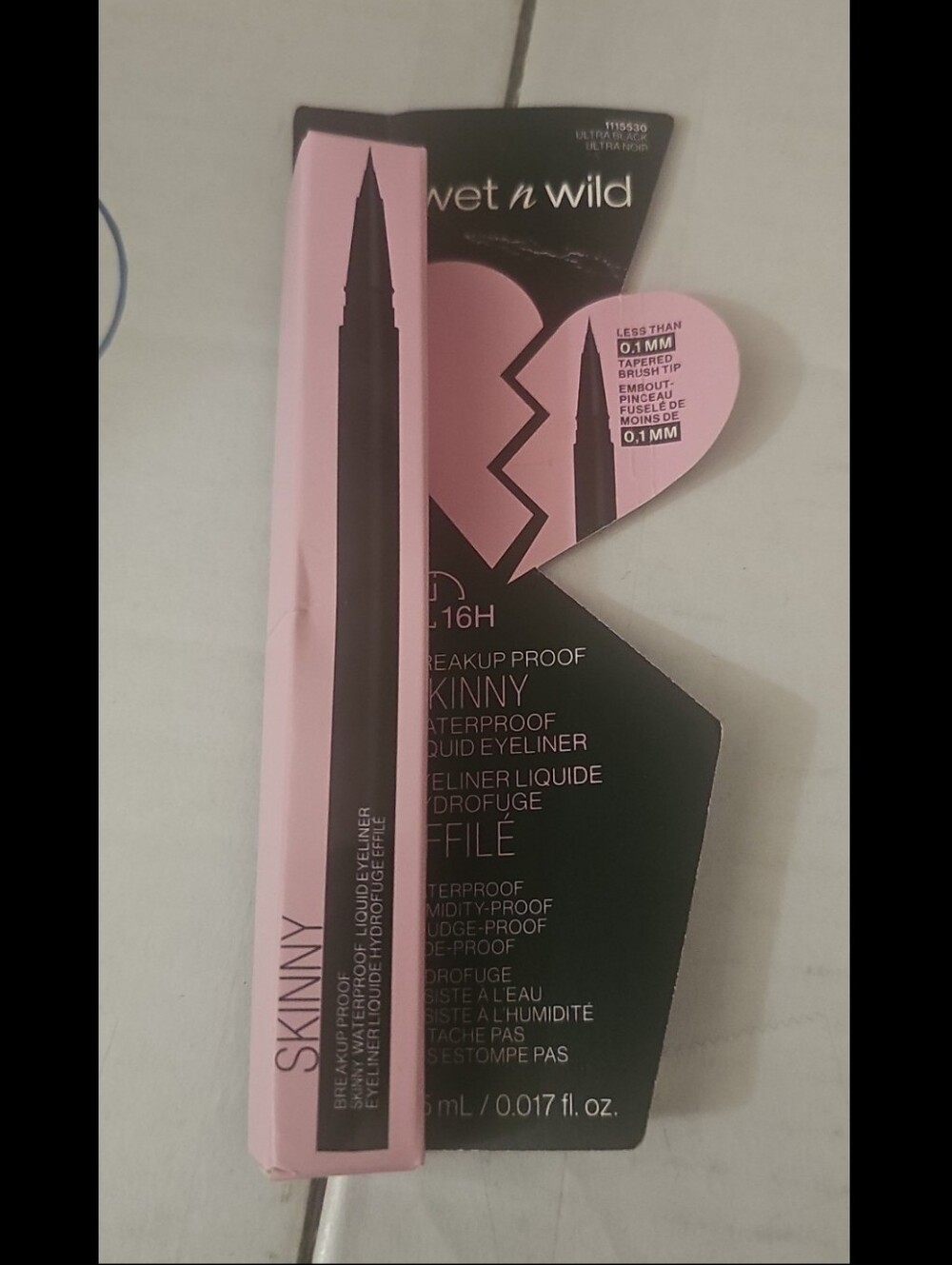 NIB WET N WILD ULTRA BLACK Breakup Proof Skinny Waterproof Liquid Eyeliner
